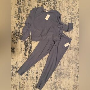 Pink Rose lounge set. Blue/gray.